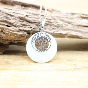 Tree of Life Pendant, Healing Crystal Necklace, Boho Jewelry