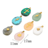 5pcs Natural Quartz Aventurine Jades Gems Stone Pendant Charms