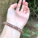 7MM Ice Natural Sunstone Quartz Bracelet Clear Round Beads Crystal