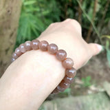 7MM Ice Natural Sunstone Quartz Bracelet Clear Round Beads Crystal