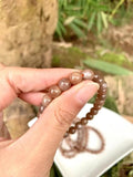 7MM Ice Natural Sunstone Quartz Bracelet Clear Round Beads Crystal