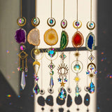 Agates Slice Geode Crystal Sun Catcher Prisms Pendant Home Garden Wedding