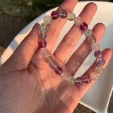 8MM Natural Stone fluorite Bracelet Round Beads Crystal Gemstone Jewelry
