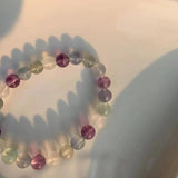 8MM Natural Stone fluorite Bracelet Round Beads Crystal Gemstone Jewelry