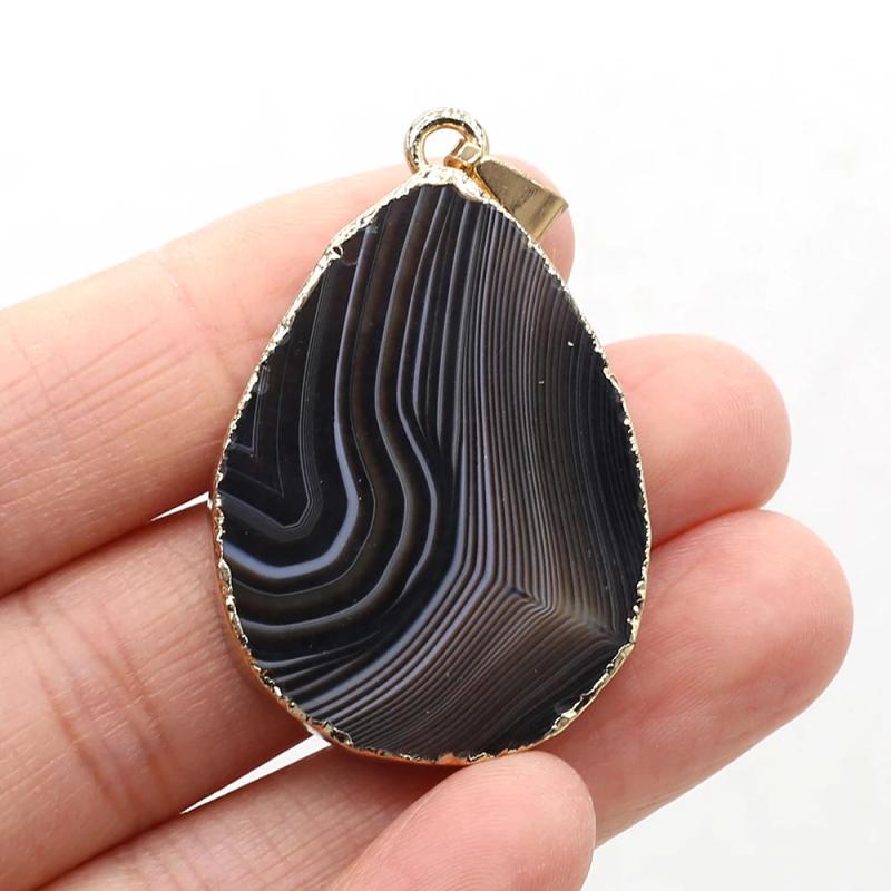 Gem Oval Agate Pendant for DIY Jewelry Making