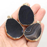Gem Oval Agate Pendant for DIY Jewelry Making