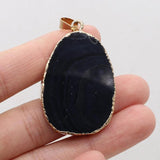 Gem Oval Agate Pendant for DIY Jewelry Making