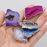 Natural Geode Stone Pendant Crafts Necklace Bracelet Earring Accessories