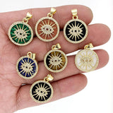 Natural Stone Evil Eye Necklace Pendant Vintage Zircon Jewelry