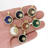 Natural Stone Evil Eye Necklace Pendant Vintage Zircon Jewelry