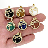 Natural Stone Evil Eye Necklace Pendant Vintage Zircon Jewelry