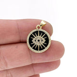Natural Stone Evil Eye Necklace Pendant Vintage Zircon Jewelry