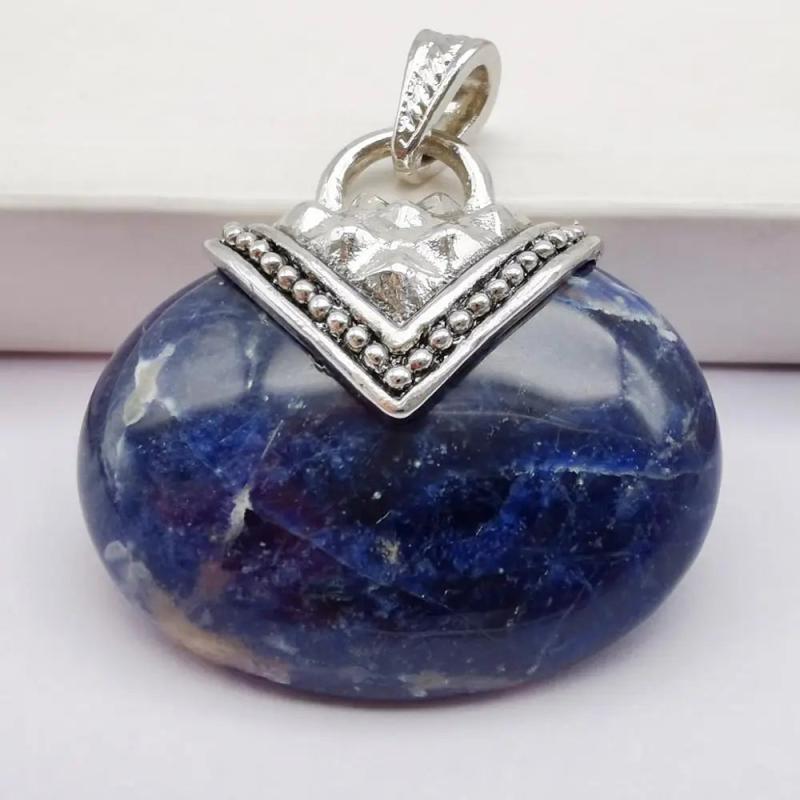 Brazilian Sodalite Stone Bead GEM Pendant Jewelry S627