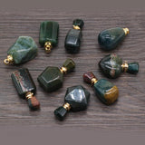 Indian Agate Perfume Bottle Pendant for Jewelry Making