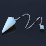 Reiki Stone Pendulum Pendant Healing Crystal Amulet Hexagonal Pyramid Gem