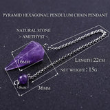 Reiki Stone Pendulum Pendant Healing Crystal Amulet Hexagonal Pyramid Gem