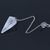 Reiki Stone Pendulum Pendant Healing Crystal Amulet Hexagonal Pyramid Gem