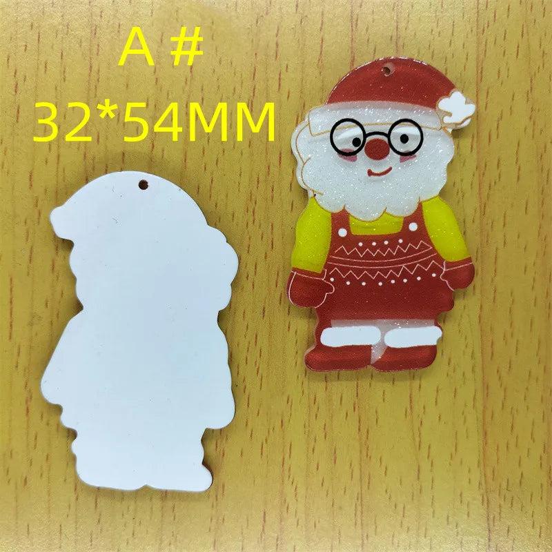 10pcs Acrylic Santa Clause Charms for Christmas Craft DIY