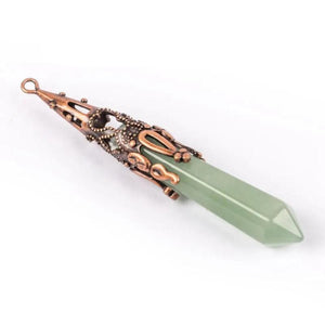 Natural Stone Pendulum for Divination Wicca Reiki Amethyst Quartz Lapis