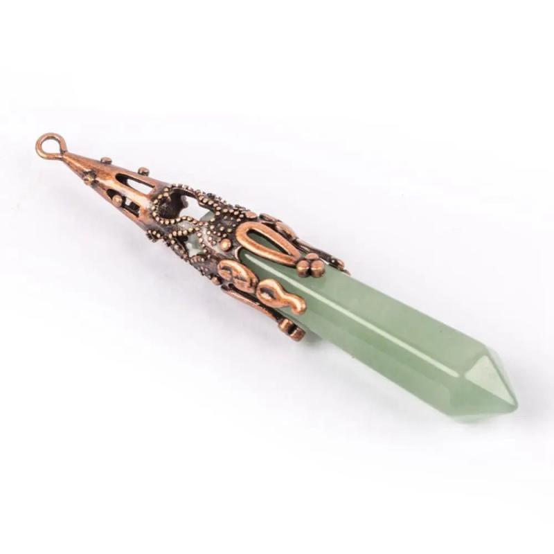 Natural Stone Pendulum for Divination Wicca Reiki Amethyst Quartz Lapis