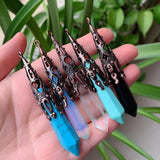 Natural Stone Pendulum for Divination Wicca Reiki Amethyst Quartz Lapis
