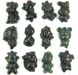 Green Jade 12 Zodiac Signs Pendant for Jewelry Making
