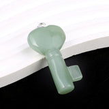 Gem Stone Charm Love Heart Key Healing Crystal Pendant DIY Jewelry