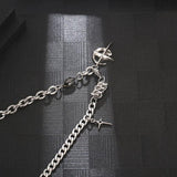 Stainless Steel Men Punk Rock Crystal Star Pendant Necklace