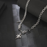 Stainless Steel Men Punk Rock Crystal Star Pendant Necklace