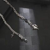 Stainless Steel Men Punk Rock Crystal Star Pendant Necklace