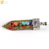 CSJA 7 Chakra Necklace Pendants Sword Pendulum Charms