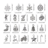 19pcs Christmas Snowflakes Snowman Pendants for DIY Jewelry Making