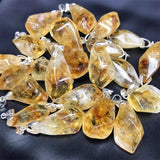 Natural Brazil Citrine Polishing Rough Stone Pendant