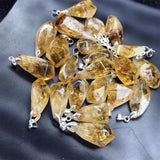 Natural Brazil Citrine Polishing Rough Stone Pendant