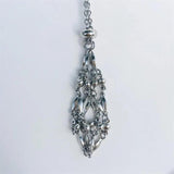 Crystal Holder Cage Necklace Adjustable Metal Necklace Women Men