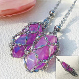 Crystal Holder Cage Necklace Adjustable Metal Necklace Women Men