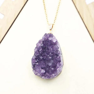 Amethyst Necklace Pendant Raw Stone Charm DIY Jewelry