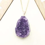 Amethyst Necklace Pendant Raw Stone Charm DIY Jewelry