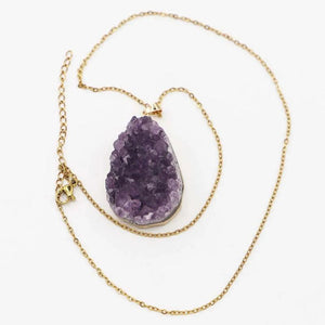 Amethyst Necklace Pendant Raw Stone Charm DIY Jewelry