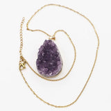 Amethyst Necklace Pendant Raw Stone Charm DIY Jewelry