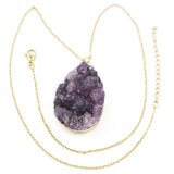 Amethyst Necklace Pendant Raw Stone Charm DIY Jewelry