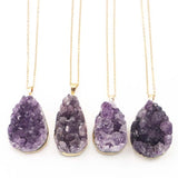 Amethyst Necklace Pendant Raw Stone Charm DIY Jewelry