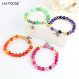 Natural Agate Bracelet 8mm Red Purple Gemstone Elephant Pendant