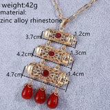 Moroccan Classic Hollowed Out Crystal Tassel Necklace Gold-Plated