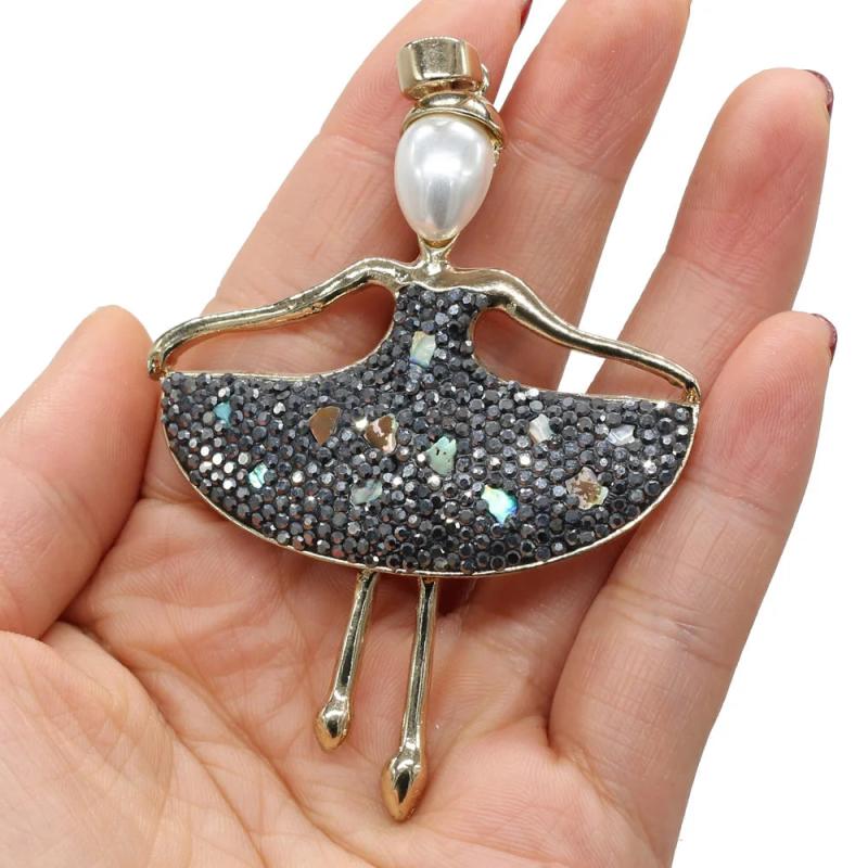 Natural Stone Ballerina Dancer Pendant for Jewelry Making