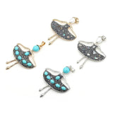 Natural Stone Ballerina Dancer Pendant for Jewelry Making