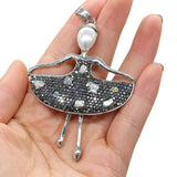 Natural Stone Ballerina Dancer Pendant for Jewelry Making