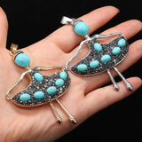 Natural Stone Ballerina Dancer Pendant for Jewelry Making