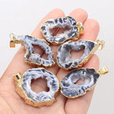 Grey Ocean Agate Pendant Necklace Bracelet Earring Accessories