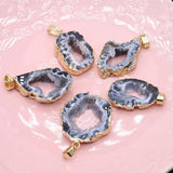 Grey Ocean Agate Pendant Necklace Bracelet Earring Accessories